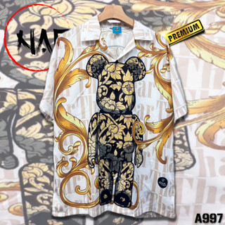 เสื้อฮาวาย หมีลายดอกไม้ A997 ผ้าไหมอิตาลีแท้