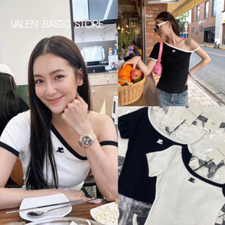 เสื้อยืด Courreges off shoulder top งาน VALEN BASIC STORE💯