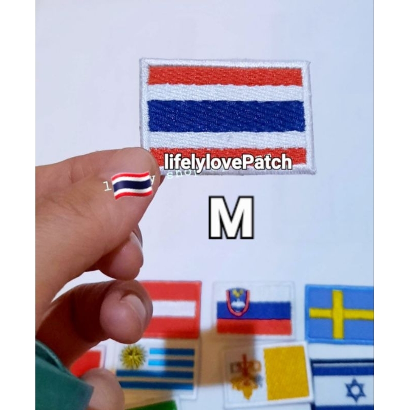อาร์มธงชาติ  สินค้าไทย งานตรงปก   สินค้าพร้อมส่ง ธงนานาประเทศ ตัวรีดติดเสื้อ หมวก กะเป๋า Iron patch