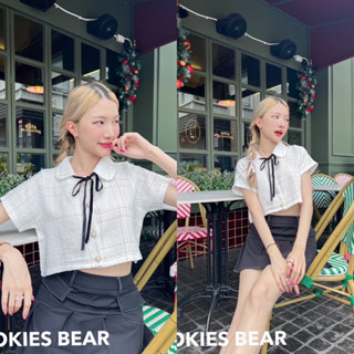 Cookies bear ทวิตขาวลายเส้นทองคอบัว🌽🧃