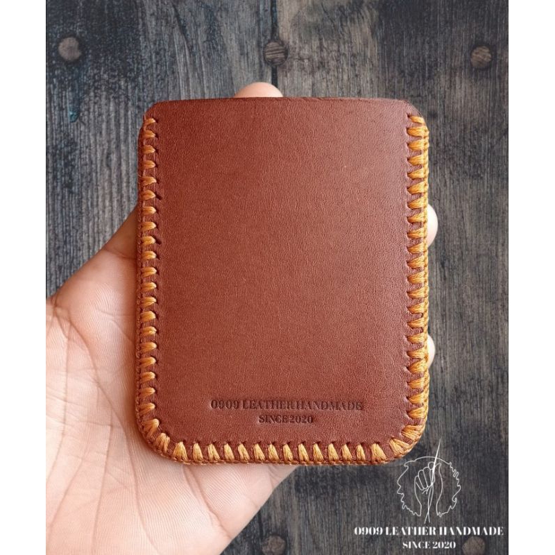 Card holder(หนังแท้ถักขอบ)รุ่นSS-1
