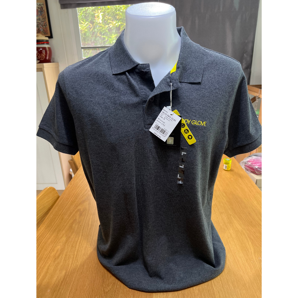 (NEW) เสื้อโปโลผู้ชาย BODY GROVE สีเทาเข้ม ของใหม่ ป้ายห้อย