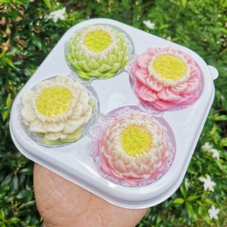 เซ็ทขนมอาลัวบัวบานบัวพับกลีบ ไม่มีไส้ ขนมพรีออเดอร์ 3-4 วัน