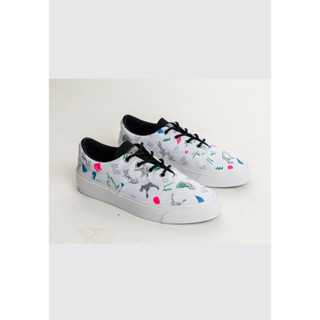 รองเท้า CONVERSE SKID GRIP 80S ARCHIVE PRINT OX - WHITE