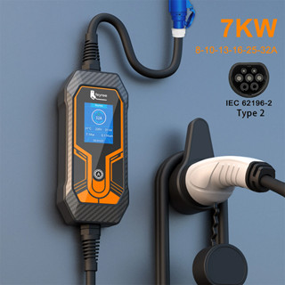 ZSUN EV charger Type 2  เครื่องชาร์จ  เครื่องชาร์จ EV แบบพกพา 3.5KW/16A 7KW/32A เครื่องชาร์จรถยนต์ไฟฟ้า EV แบบพกพา 5 ม.