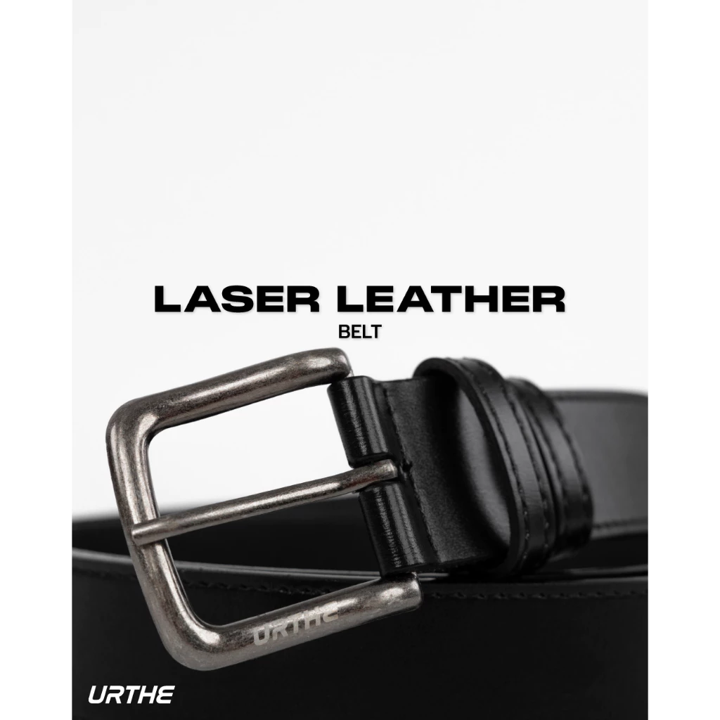URTHE - เข็มขัด หนังเทียม รุ่น LASER LEATHER BELT