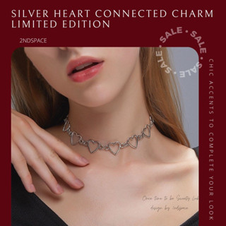 🔥SALE🔥โช้กเกอร์โซ่หัวใจสีเงิน❤️✨สไตล์มินิมอลSexyเบาๆ🌹💃Silvery Heart Basic Choker📌พร้อมส่งนะค้า