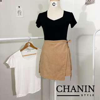 🧸CHANIN.STYLE🧸Vida Crop เสื้อครอปคอห้าเหลี่ยม ผ้าเรย่อนนิ่ม ใส่สบาย