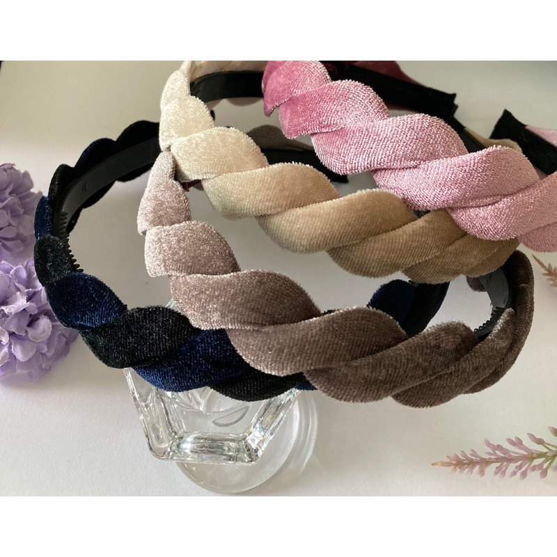 ที่คาดผมกำมะหยี่เกาหลี🇰🇷ของแท้ ทรงเกลียว คาดดีไม่บีบขมับ Made in Korea