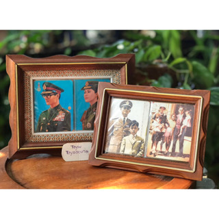 Antique Teak Frame /กรอบรูปไม้สัก หน้ากระจก ยุค 90 กรอบรูปโบราณ ใส่รูปขนาด 3x5 นิ้ว ใส่รูปได้ทั้งแนวตั้งและแนวนอน