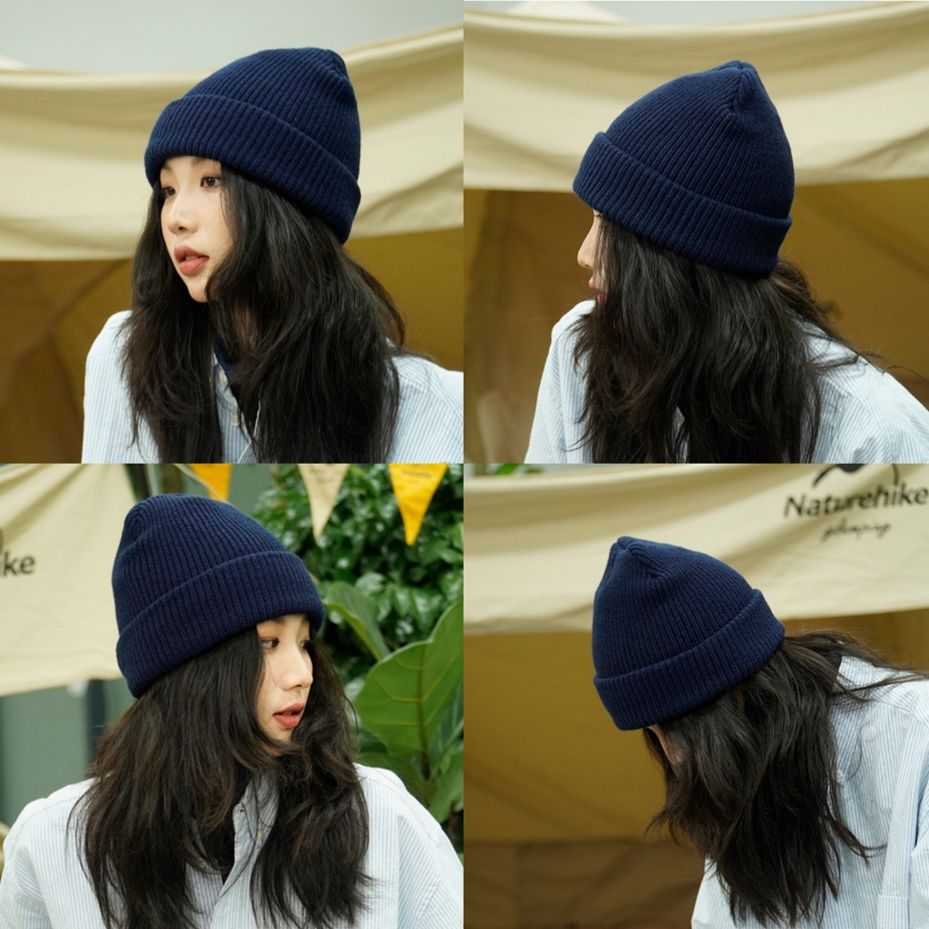 หมวกไหมพรม หมวกบีนนี่ทรงลึกสไตล์ญี่ปุ่น ใส่กันหนาวได้ปิดหูได้