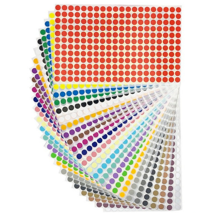 สติ๊กเกอร์วงกลม ขนาด 6 mm 450 ดวง / 30 mm 24 ดวง มี 25 สีให้เลือก สติ๊กเกอร์อเนกประสงค์เขียนทับได้ สติกเกอร์ – โปรปัง