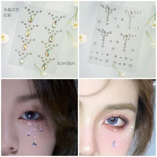 C1/2 พร้อมส่ง🇹🇭สติกเกอร์เพชรติดหน้าคริสตรัลติดหน้า มีกาวในตัว แต่งแฟนซี สวยๆเริ่ดๆออกงาน พร้อมส่งในไทยจ้า