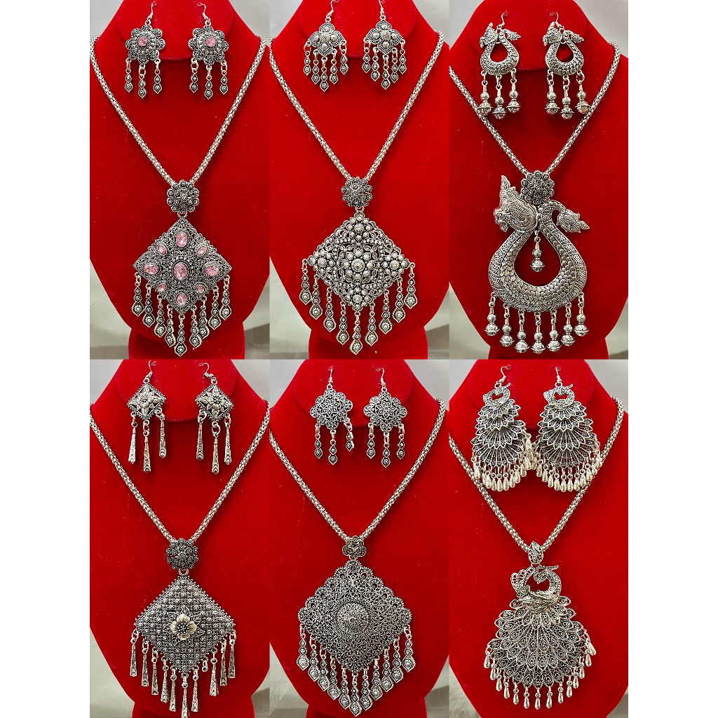 สร้อยคอเงินรมดำ สร้อยคอชุดไทย เครื่องประดับชุดไทย