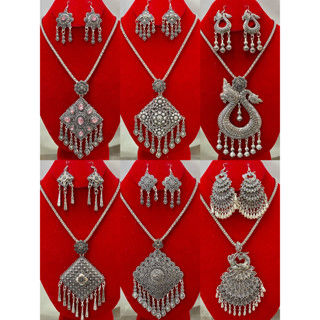 สร้อยคอเงินรมดำ สร้อยคอชุดไทย เครื่องประดับชุดไทย