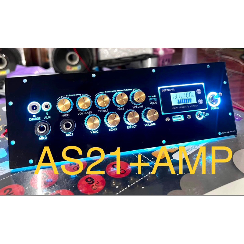 ชุดแผ่นเพลท AS21 + แอมป์ไมค์คาราโอเกะ AMP ไม่ย้ายดิจิตอลสวิตช์โยกพร้อมต่อสายด้านหลังครับ