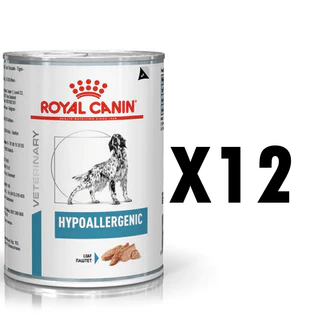 โปรดอ่านก่อนสั่ง Royal canin hypoallergenic 400g x 12 กระป๋อง โรยัลคานิน อาหารสุนัขแพ้อาหาร