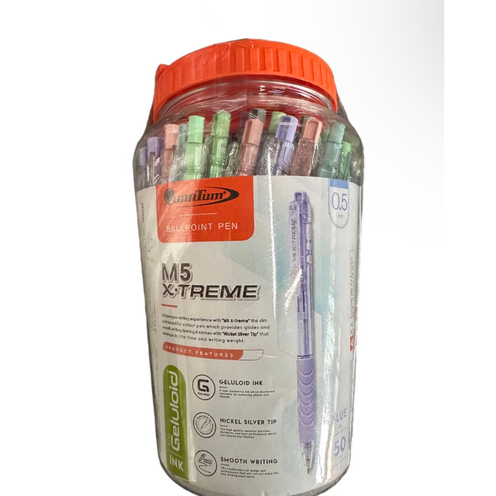 ปากกา QuanTum M5 X Treme หมึกสีน้ำเงิน 0.5 มม. 50ด้าม