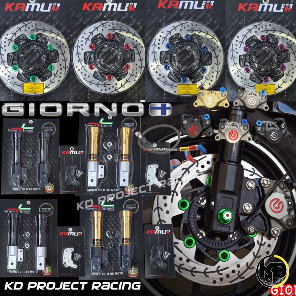 ชุดจานดิส กระบอกโช๊ค Sevenspeed & จานดิส Kamui Honda Giorno+ สำหรับรถมี ABS