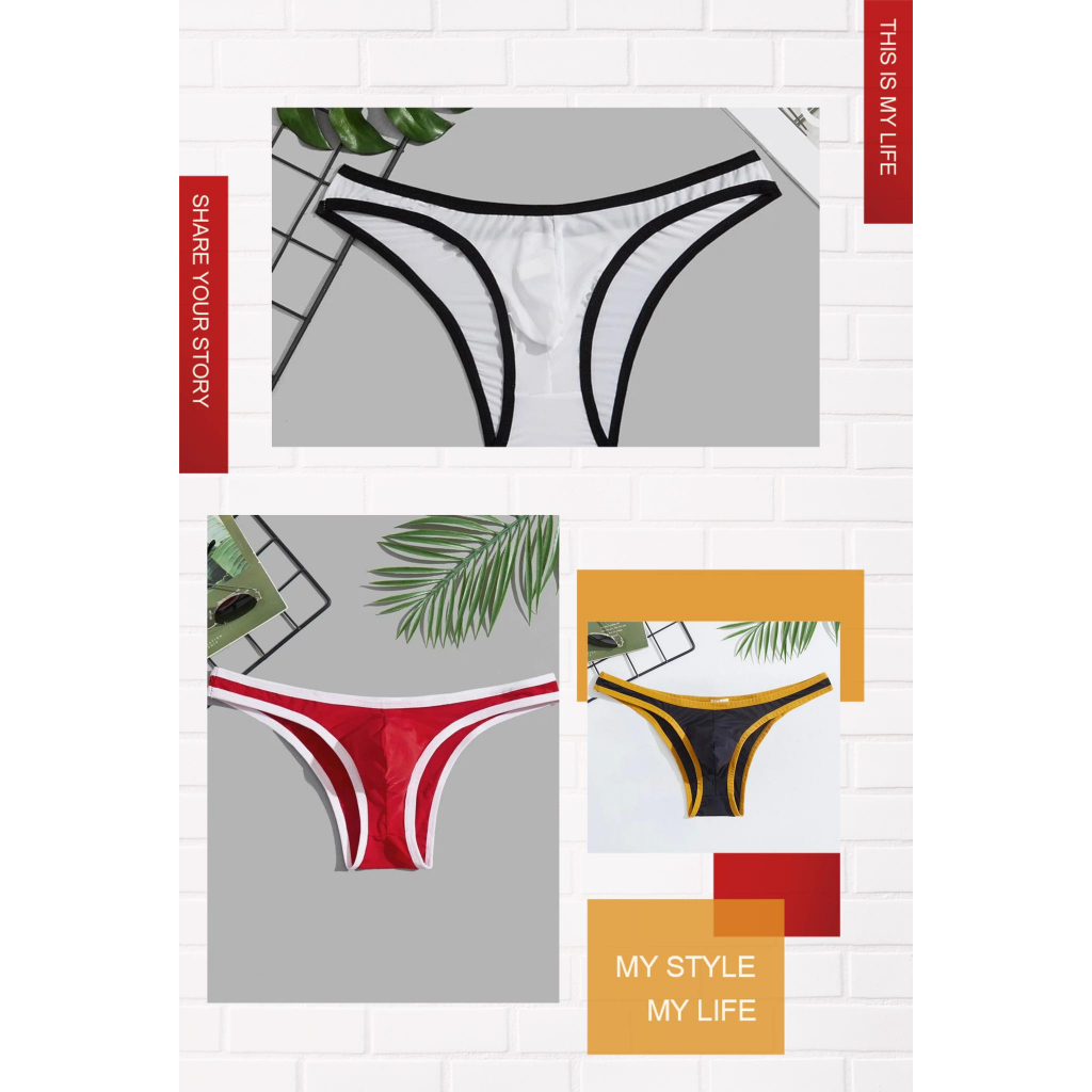 จัดส่งไว งานป้าย กางเกงชั้นในชาย จีสตริง G-string Sexy เซ็กซี่ ผ้านิ่ม ระบายอากาศได้ดี สีสดใส *ไม่แสดงชื่อพัสดุ*