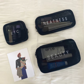[🇹🇭จัดส่งวันนี้]กระเป๋าเครื่องสำอางค์ ความจุสูง เครื่องสำอางกระเป๋า Wash Bag แบบพกพา ผ้าตาข่าย