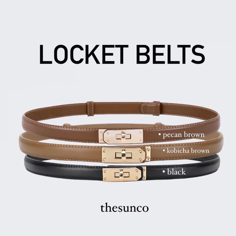 THESUNCO - Locket Belts เข็มขัด ไม่ต้องเจาะรูเพิ่ม ใส่ได้ตั้งแต่เอว 20-40“