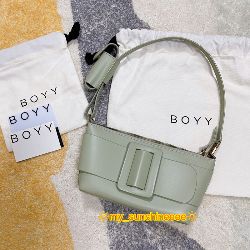 Boyy Buckle Pouchette Bag in Grey Leather ref.606505 - Joli Closet