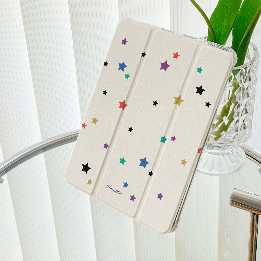 พร้อมส่ง เคสไอแพด พร้อมที่วางปากกา ดาวสี เหมาะสำหรับ iPad air4/5 10.9 gen9 MINI7 Air6 11 pro11 2024