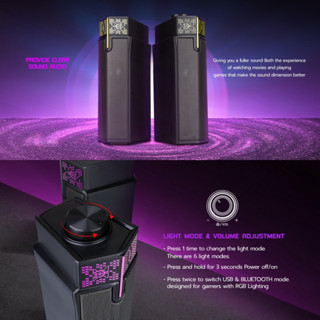 💥ลำโพง NUBWO รุ่น NX-S2 ลำโพงบลูทูธ RGB เบสดี เบสแน่น คมชัด ประกอบเป็นลำโพงแบบยาวได้💦