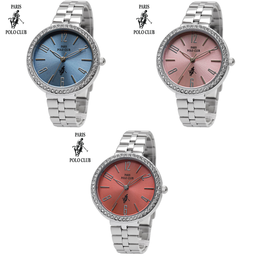 Paris Polo Club นาฬิกาข้อมือผู้หญิง สายสแตนเลส รุ่น PPC-220509L PK OR BU