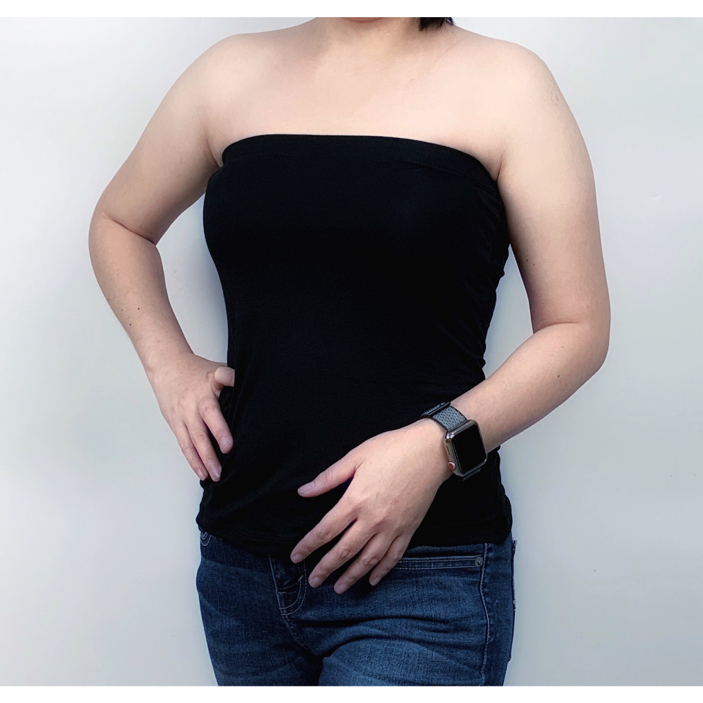 ( ผ้าร่อง / เกาะอกยาว ไซส์ L ) เสื้อซับในเกาะอกตัวยาว แบรนด์ CHOTYSHOP สินค้าผลิตในไทย  QKBL