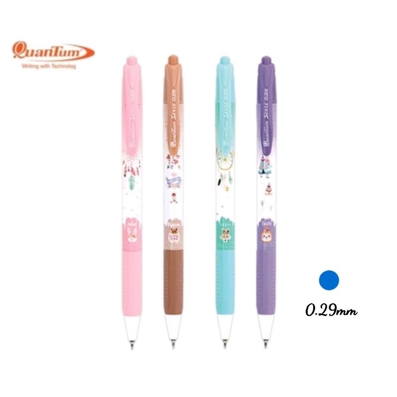 Quantum ปากกาลูกลื่น Sense 0.29mm. น้ำหมึก Geluloid สูตรใหม่ ชนิด Low viscosity (คละสีด้าม)