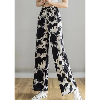 พร้อมส่งในไทย** กางเกงขายาว ผ้านิ่มเด้ง เอวยืด พรางหุ่น ใส่สบาย Pants สไตล์แฟชั่น ลายกราฟฟิก เสื้อผ้าแฟชี่นผู้หญิง K11