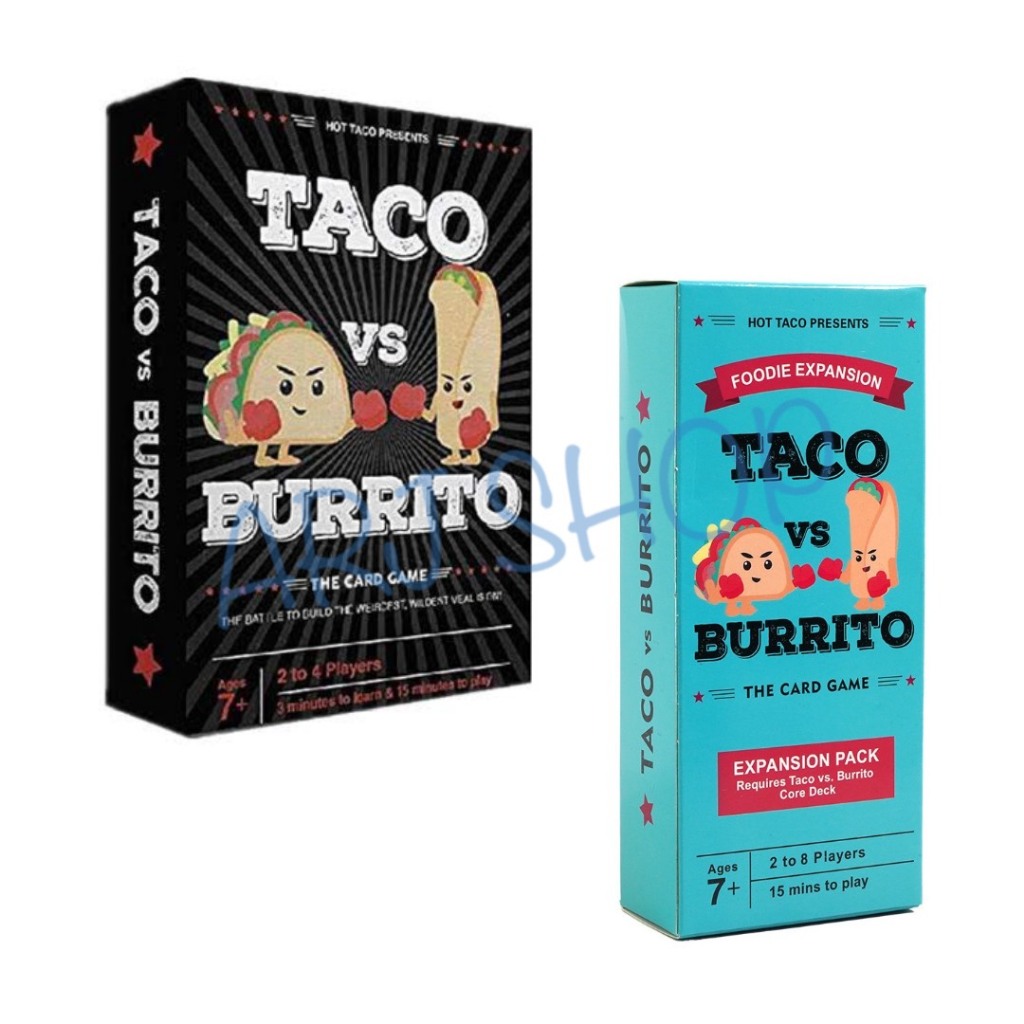 Taco vs Burrito กล่องดำ (ภาษาอังกฤษ) & Foodie Expansion Board game - บอร์ดเกม
