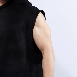 Musculo เสื้อฮู้ดดี้แขนกุดทรง โอเวอร์ไซส์