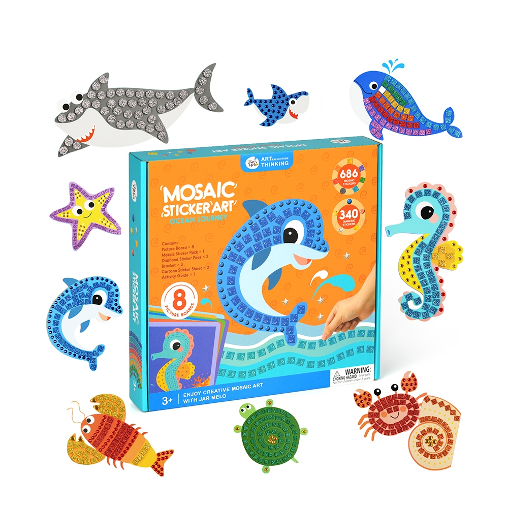 Jarmelo (Joan Miro) สติ๊กเกอร์โมเสกดินแดนสัตว์ทะเล Mosaic Sticker Art ของเล่นเสริมพัฒนาการ 2-3 ขวบ