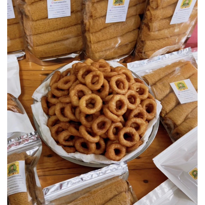 ขนมเจาะหู สูตรน้ำตาลโตนด ขนมเจาะรูเทศกาลไม่แข็งยืนยันมีเบซัมเพิ่มความอร่อยแป้งไม่หนืดแข็งขนมพื้นเมือง