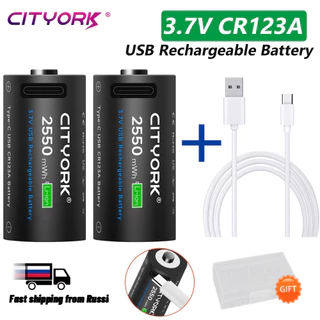 PALO 16340/16350 แบตเตอรี่ CR123A แบตเตอรี่ Li-Ion USB Type-C ชาร์จแบบชาร์จไฟได้แบตเตอรี่
