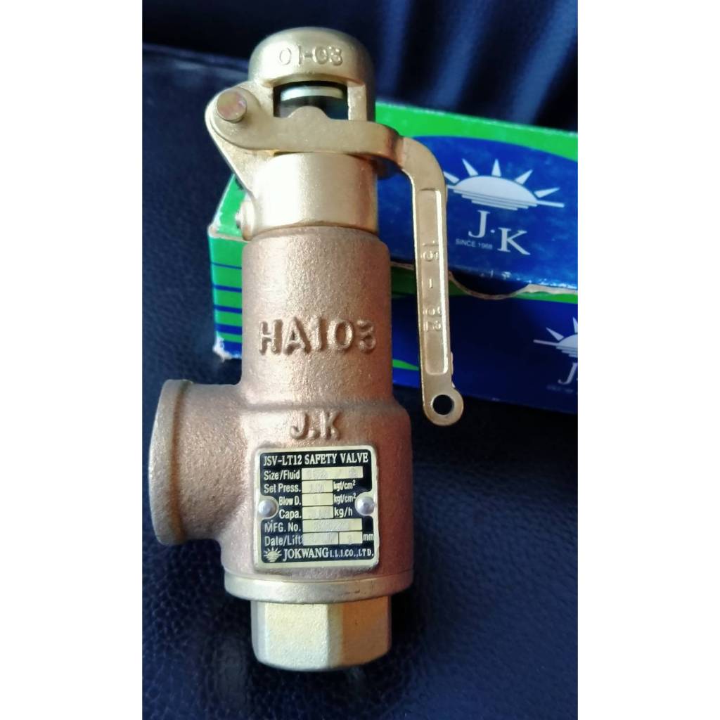 JK Safety valve Body Brass  Screw 1/2"  Set pressure 10Bar  (Made in KOREA)