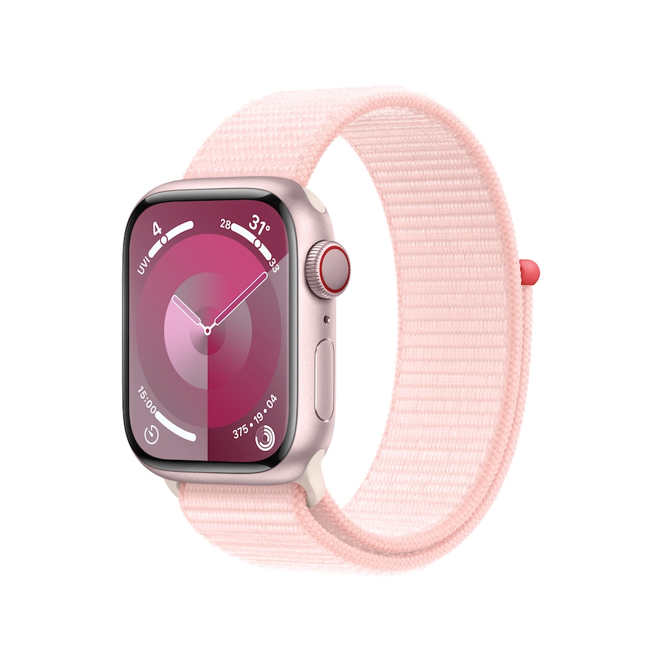 Apple Watch Series 9 GPS+Cellular, Aluminium Case with Sport Loop; iStudio by UFicon