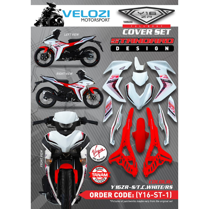 ชุดสี Yamaha Exciter155 สีเงาตามรูป (แถมสติ๊กเกอร์) RED WHITE ST3
