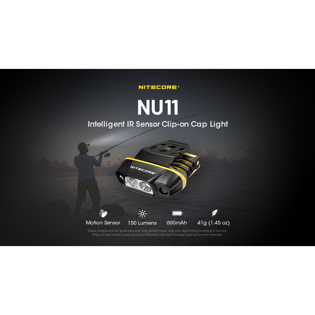 ไฟฉายหนีบหมวก เวลาตกปลา  Nitecore NU11  150lm  แบตในตัว