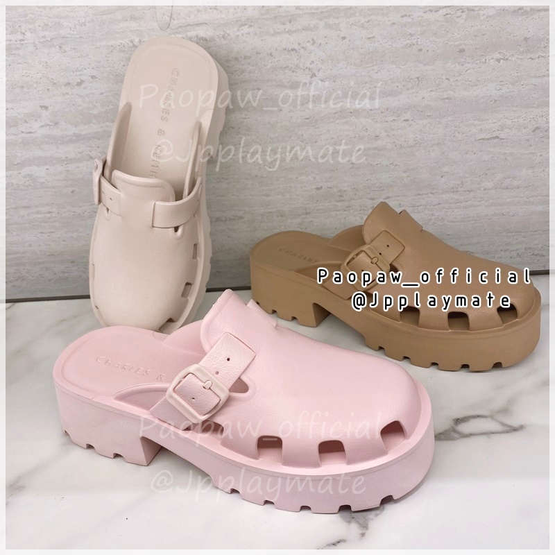 รองเท้า Charles&keith รุ่น Mae Buckled Platform Mules : CK1-71920001 แท้จากชอป พร้อมอุปกรณ์