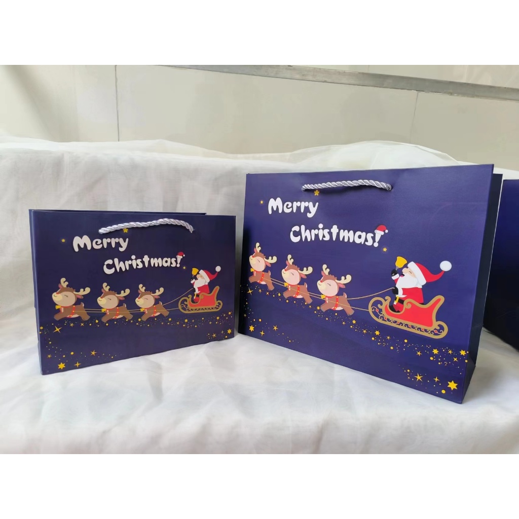 🎄สินค้าพร้อมส่ง🎄ถุงกระดาษหูเชือกลายคริสมาส ถุงใส่ของขวัญปีใหม่ ใส่ของที่ระลึก กระดาษหนา สีสวย - รูปที่ 5