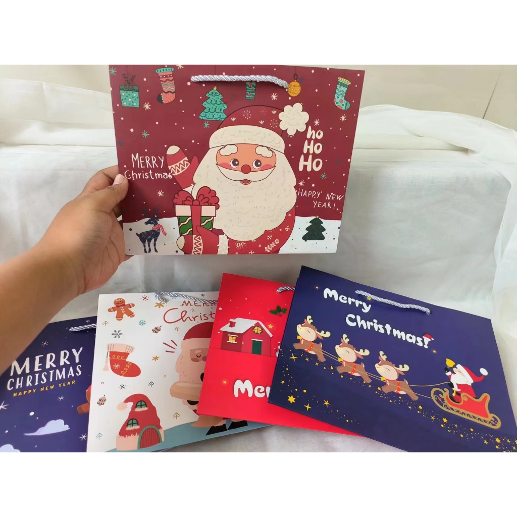 🎄สินค้าพร้อมส่ง🎄ถุงกระดาษหูเชือกลายคริสมาส ถุงใส่ของขวัญปีใหม่ ใส่ของที่ระลึก กระดาษหนา สีสวย - รูปที่ 6