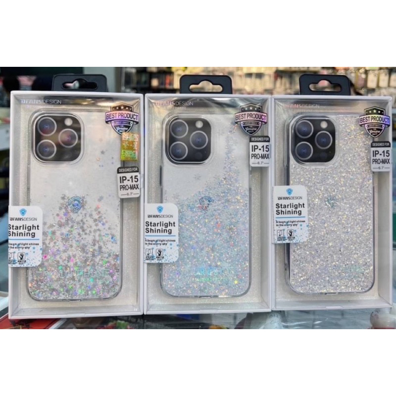 DFANSDESIGNเคสกลิตเตอร์ไล่สีมีรุ่นplease15,15pro,15plus,15promax