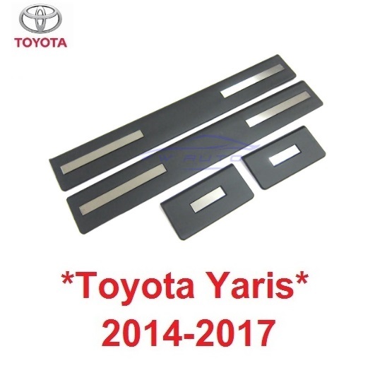 5 ประตู ชายบันได ประตู ดำด้าน Toyota Yaris Hatchback 2014 2015 - 2017 โตโยต้า ยาริส สคัพเพลท กันรอยประตู