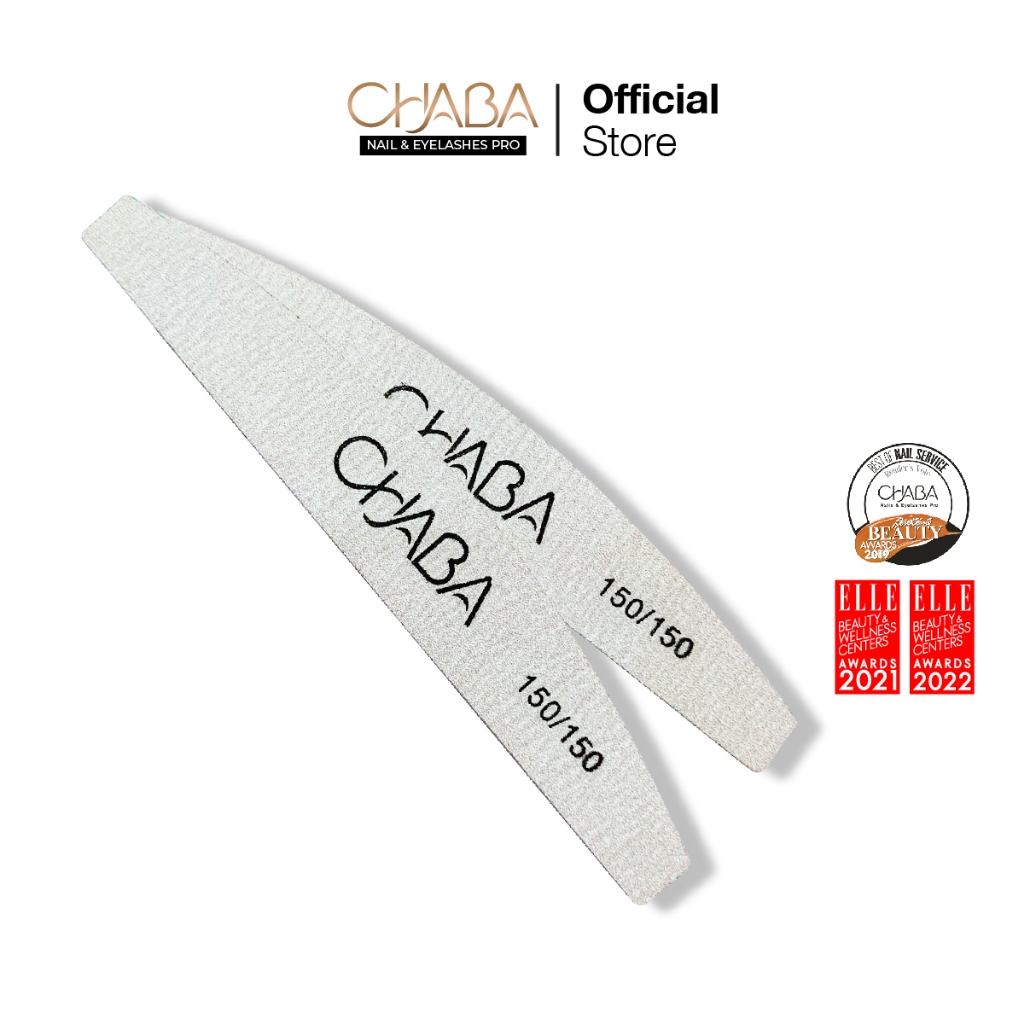 ตะไบหยาบใส้ดำ ทรงตัด 150/150 ของ CHABA nail