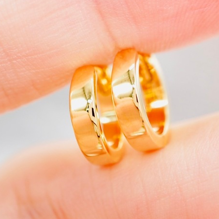 [ PCPY Jewelry ] ต่างหูห่วงทองอิตาลีแท้ 💎 ทองคำแท้9K (ทอง37.5%) หน้ากว้าง 3mm.  [9KPEO25]