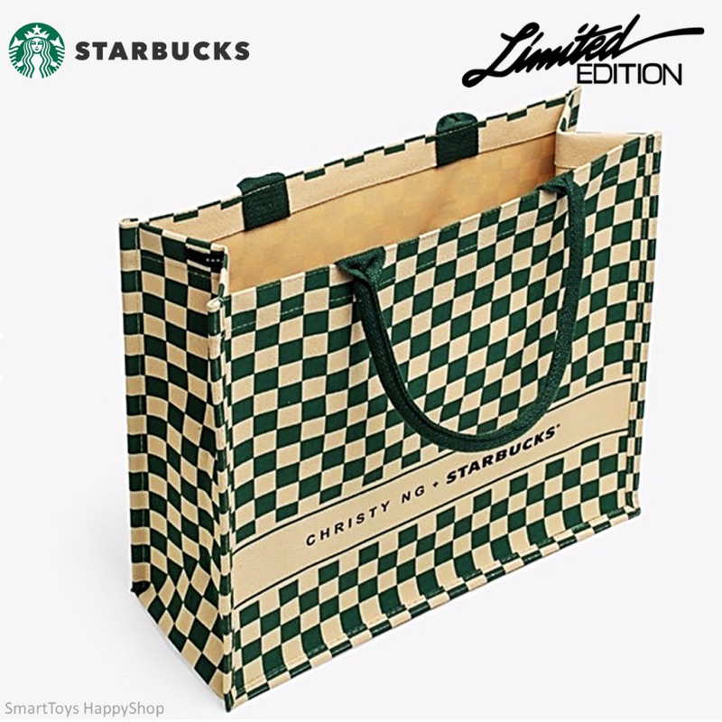พร้อมส่ง! starbucks กระเป๋าผ้าใบใหญ่รุ่นพิเศษจากสตาร์บัค Christy NG + Starbucks Limited Edition Bag Green